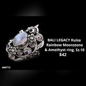 BALI LEGACY Kuisa Rainbow Moonstone ring, Sz.10..Now $25!